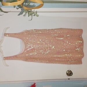 Bebe Light Pink Sequin Dress
